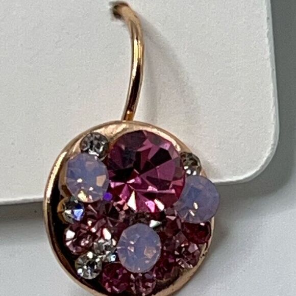 Baubles Gold Pink Dangle  Earrings - Picture 3 of 5